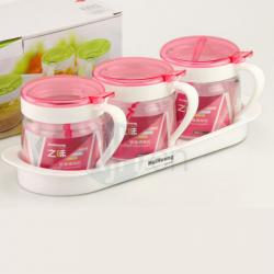 之味玻璃三格調味缸