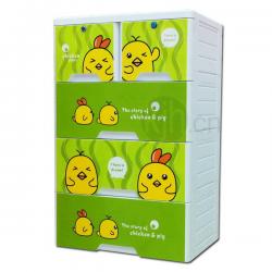 四層整理柜-帶鎖（歡樂(lè )