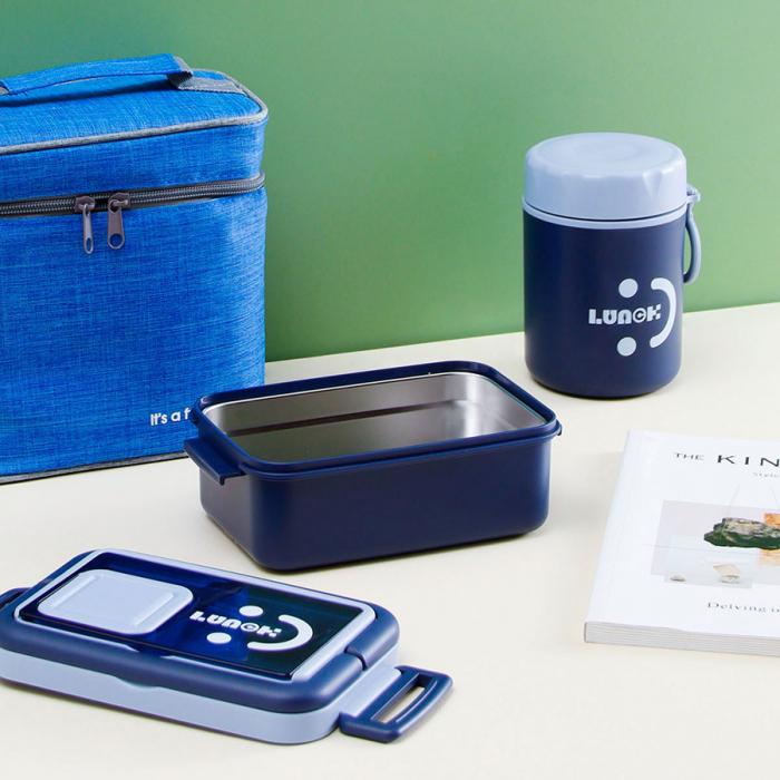 悠悅簡(jiǎn)逸不銹鋼便當盒套裝B(680ml+480ml)