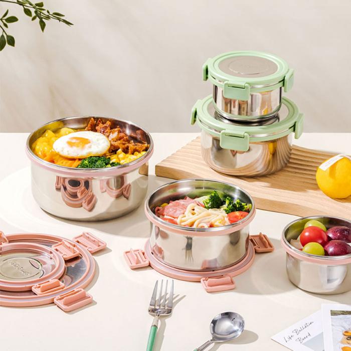 圓形內嵌不銹鋼餐盒(小號/中號/大號)(201#)