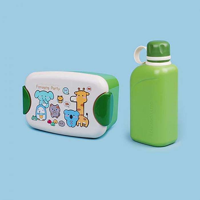 尚趣迷你耳朵飯盒(900ml)(含格子)+方形運動(dòng)