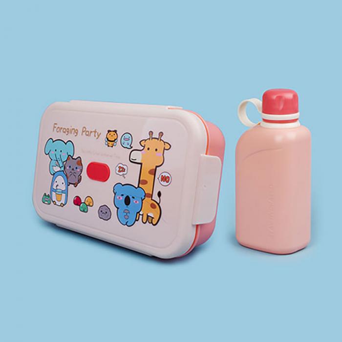 尚趣樂(lè )扣大容量雙層飯盒(1200ml)+方形運動(dòng)