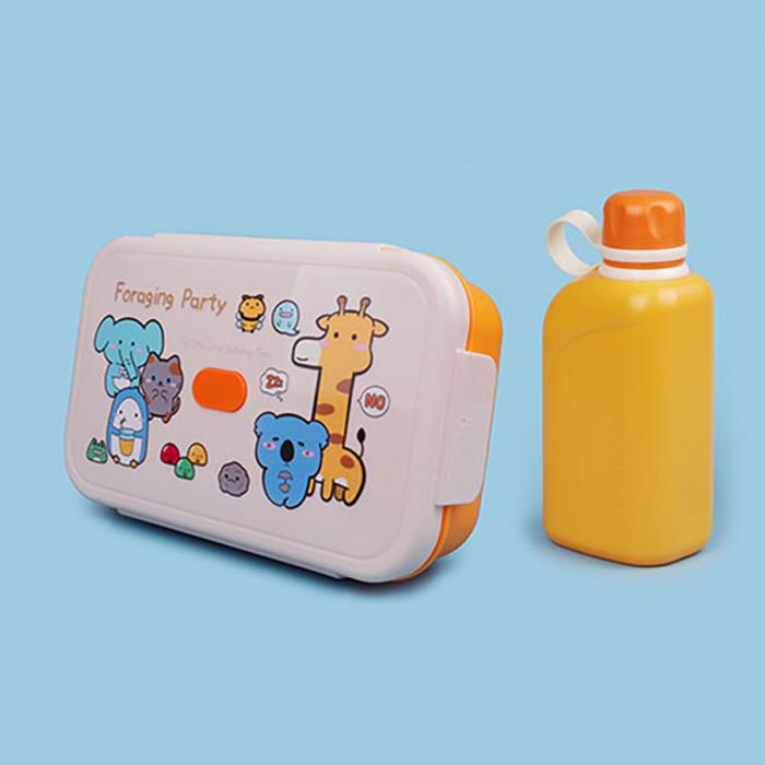 尚趣樂(lè )扣大容量單層飯盒(1200ml)+方形運動(dòng)