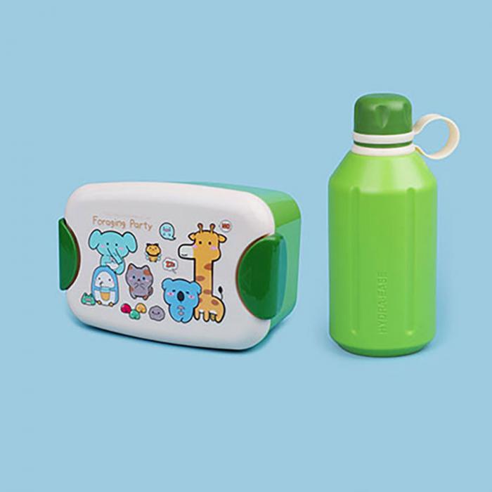 尚趣迷你耳朵飯盒(900ml)+圓形運動(dòng)水壺(500