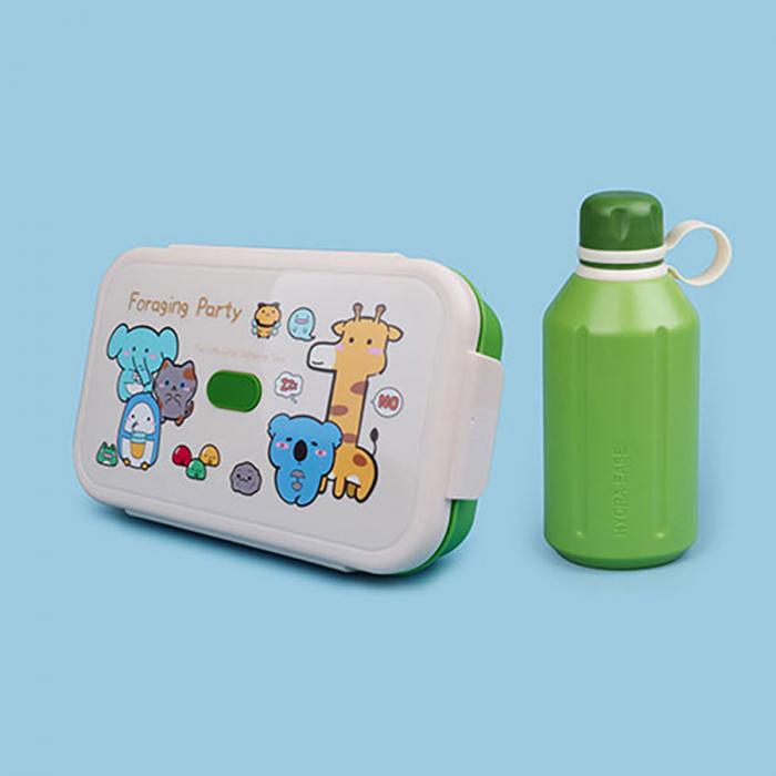 尚趣樂(lè )扣單層飯盒(1000ml)+圓形運動(dòng)水壺(50