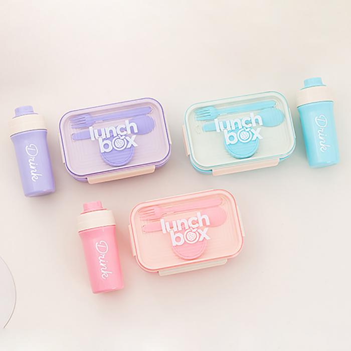 長(cháng)方形沙拉飯盒水壺套裝1100ml+400ml